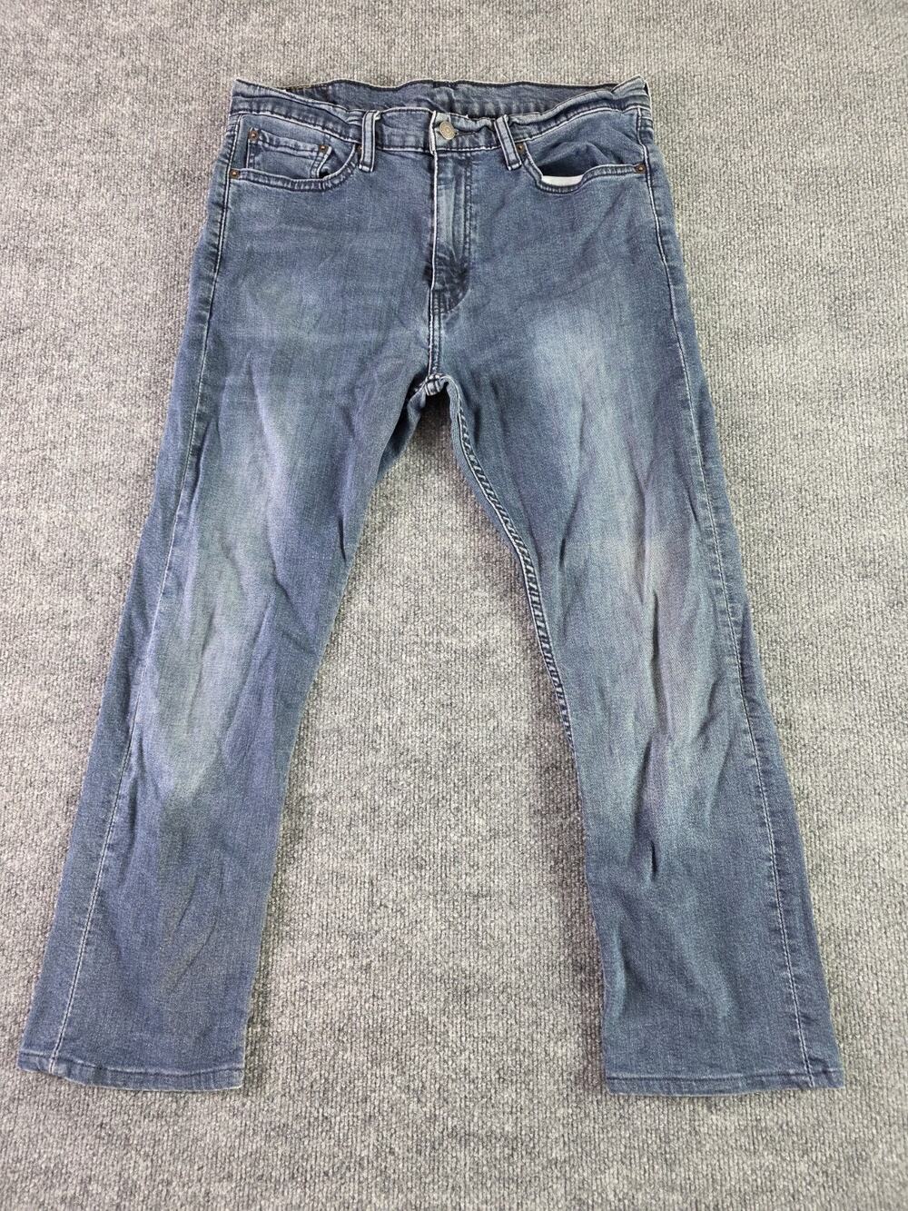 Levi's 513 Mens Jeans W34 L30 Blue Denim Straight Zip Fly Mid Rise 32x25